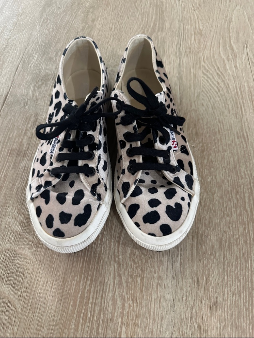 Superga  Leopard Print Sneakers - Black and Cream